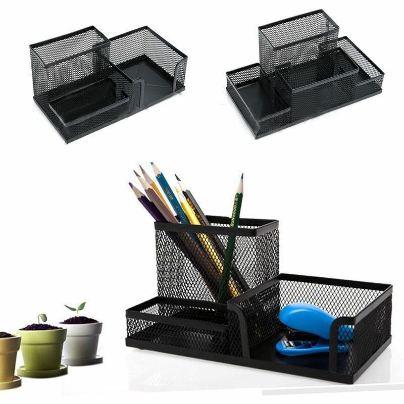 Metal Desk Organizer
 Desk Organizer Metal Black Mesh Style Desktop fice Pen