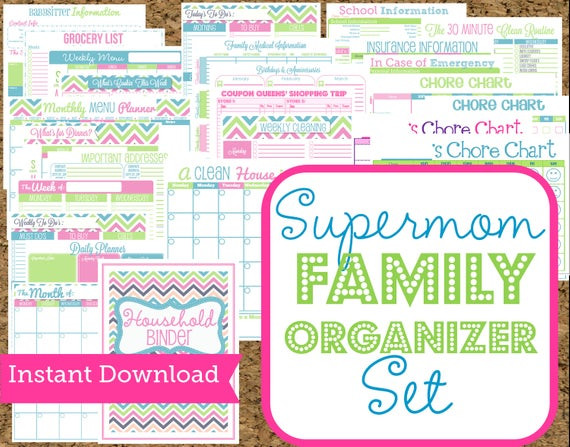 Mom Planner organizer Awesome Instant Download Mom Planners Home organization Printables 30