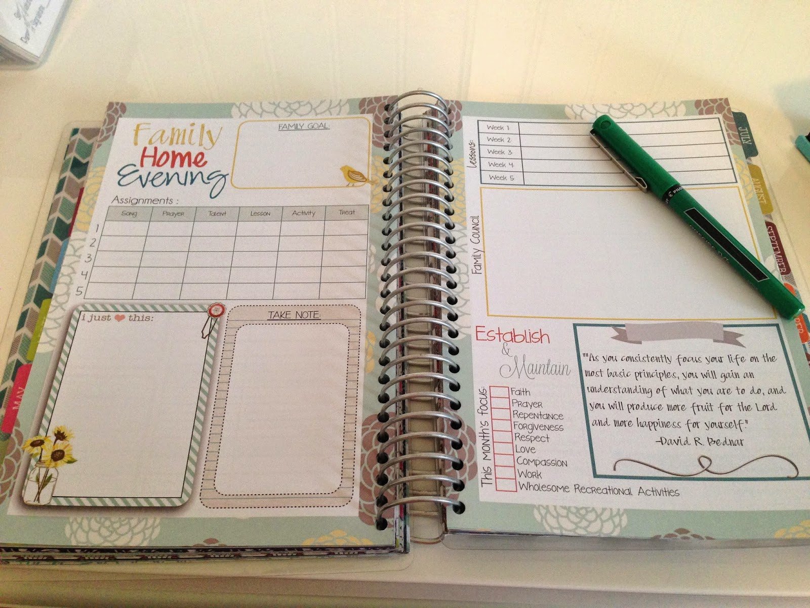 Mom Planner Organizer
 Mormon Mom Planners Monthly Planner Weekly Planner