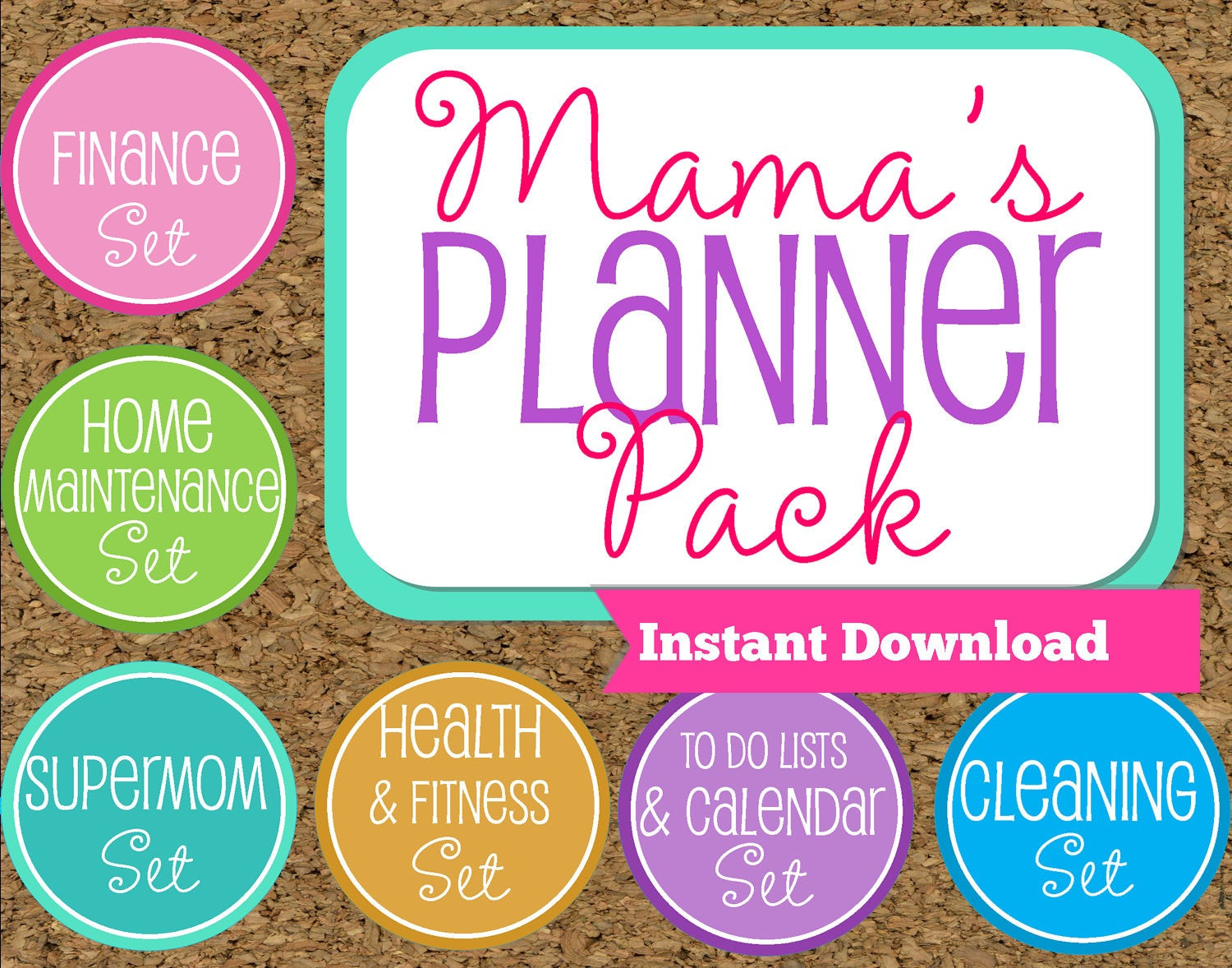Mom Planner Organizer
 INSTANT DOWNLOAD Mom Planner Printables Family Organizer