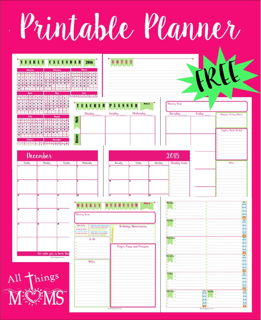 Mom Planner Organizer
 Printable Planner All Things Moms