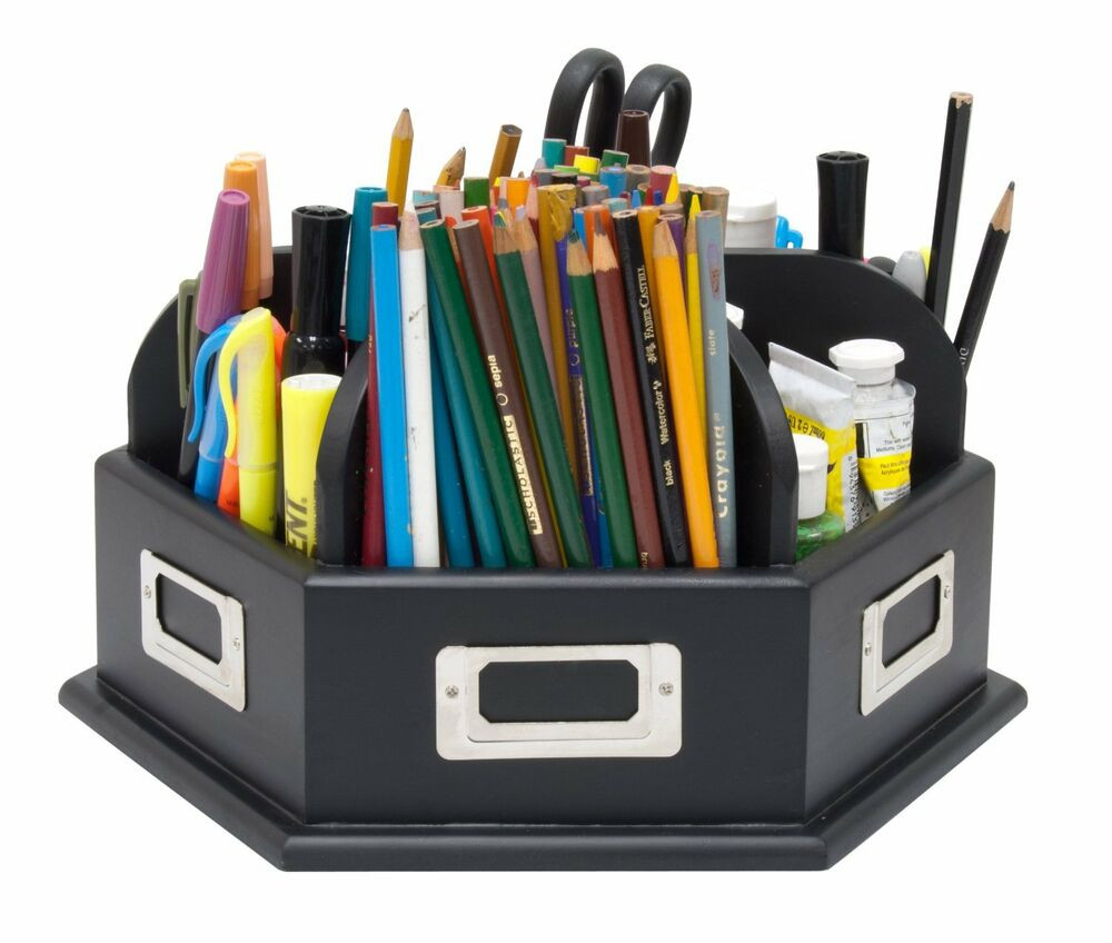 Office Desk Organizer
 Wood Desk Carousel Studio Designs Pen Pencil Storage Tools