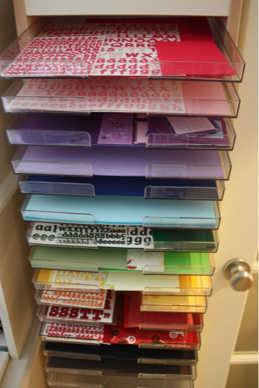 Paper Organization
 a dash of scraps color wheel paper organization