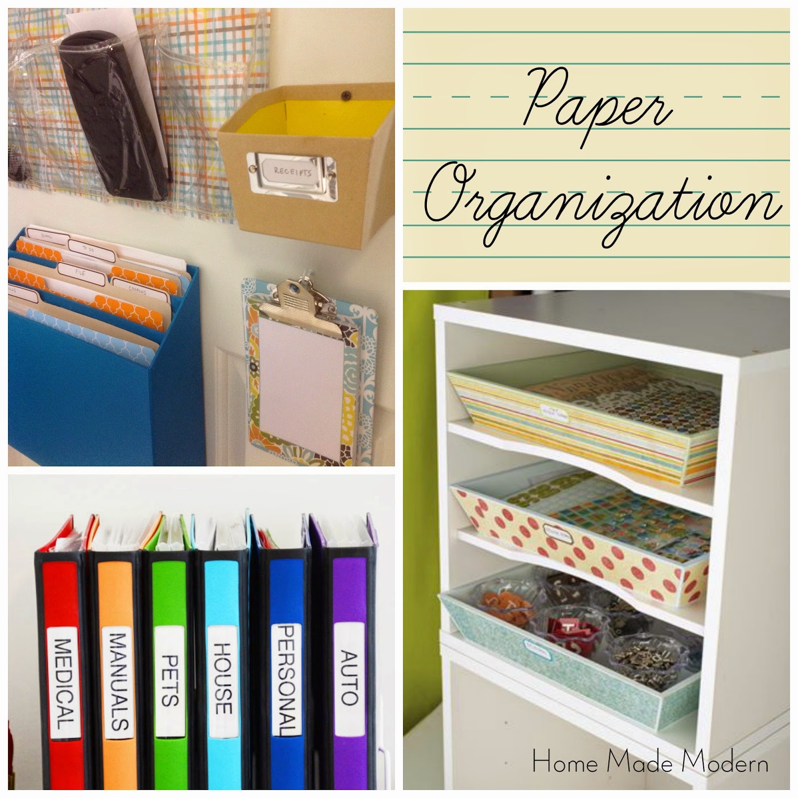 Paper Organization
 Home Made Modern Back to School Paper Organization 101