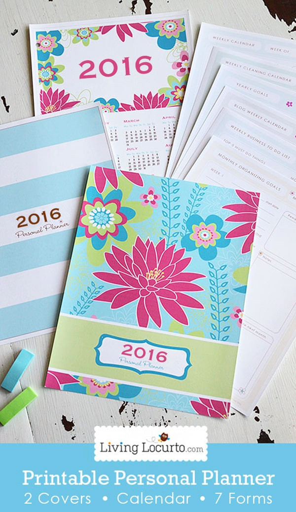 Personal Organizer Planner
 2016 Printable Personal Planner & Calendar Living Locurto