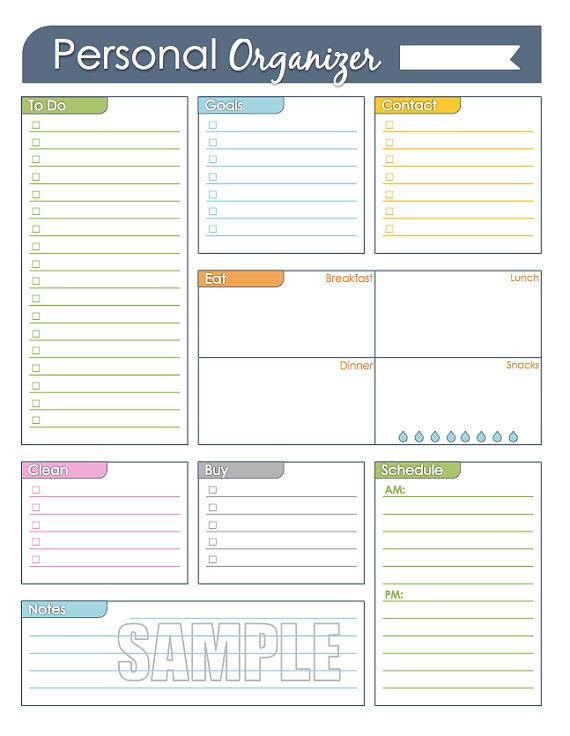 Personal Organizer Planner
 68 best images about Organizing Printables on Pinterest