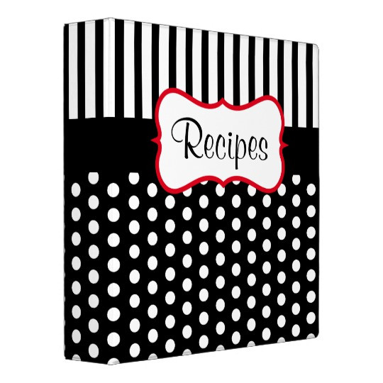 Recipe Organizer Binder
 Dot Stripes Recipe Organizer Cookbook Gift Binder
