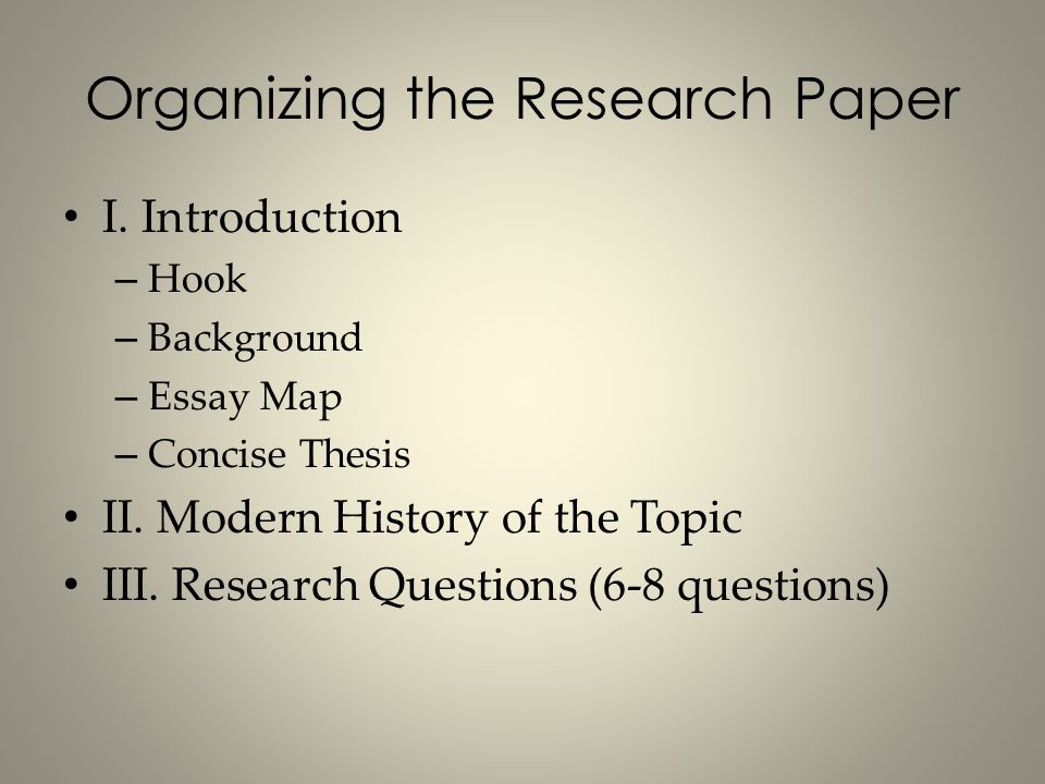 Research Paper Organization
 Humanities Research Papers ppt video online