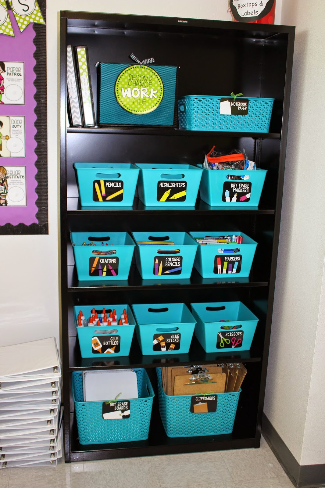 School Supply Organization
 The Adorable Mess Black and Bright Back to School Resources
