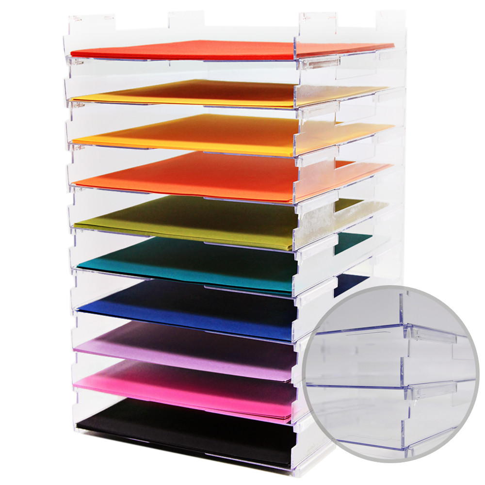 Scrapbook Paper Organizer
 Umbrella Crafts 12 x 12 Stackable Paper Trays No Lip