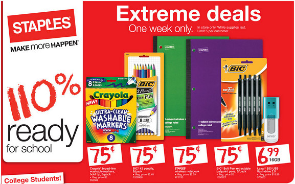 Staples Back To School
 Staples Back to School Deals for Week of 8 2 8 8