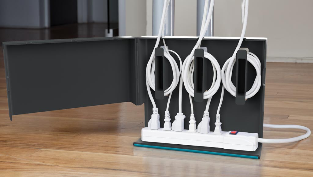 Under Desk Cable Organizer
 Plug Hub Organizes the Tangled Cables under puter Desk