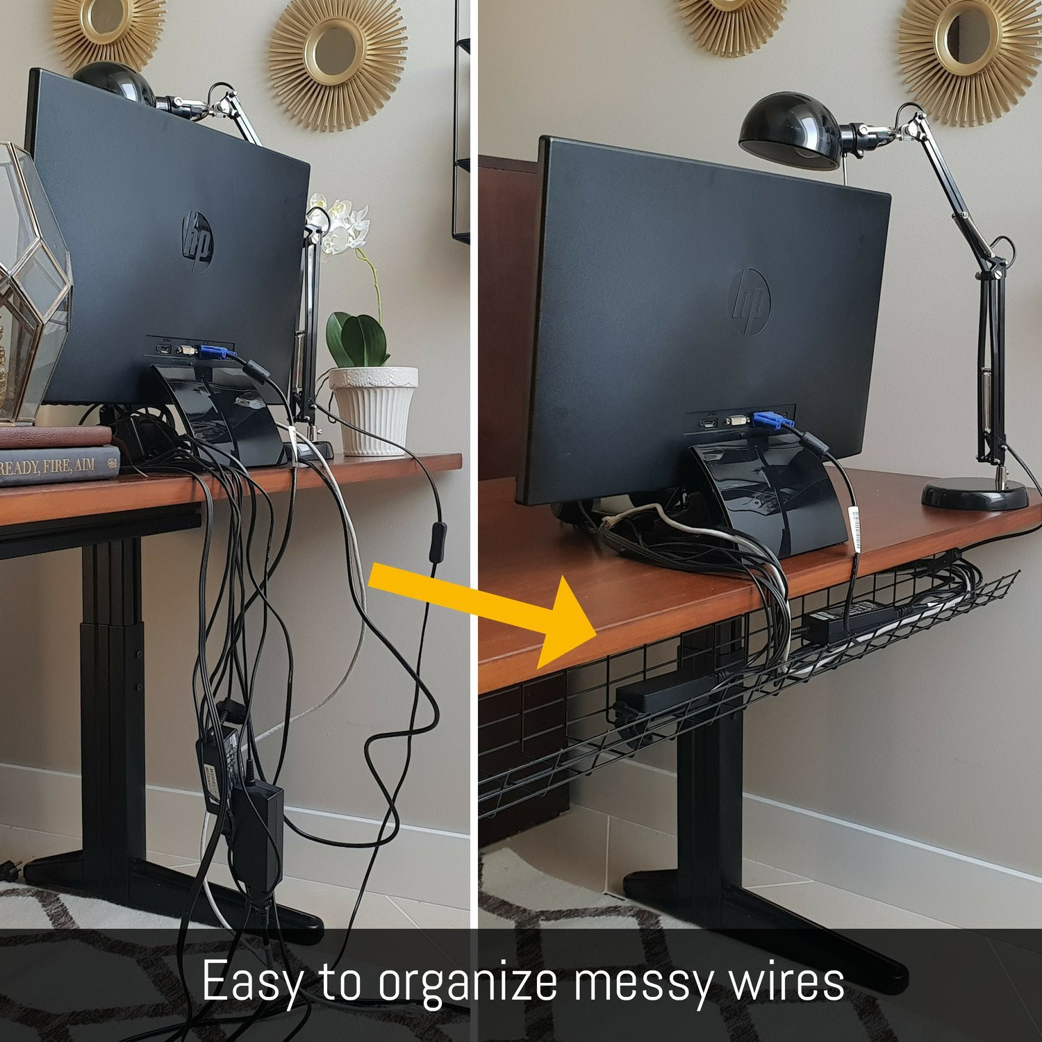 Under Desk Cable Organizer
 Under Desk Cable Management Tray Cable Organizer for