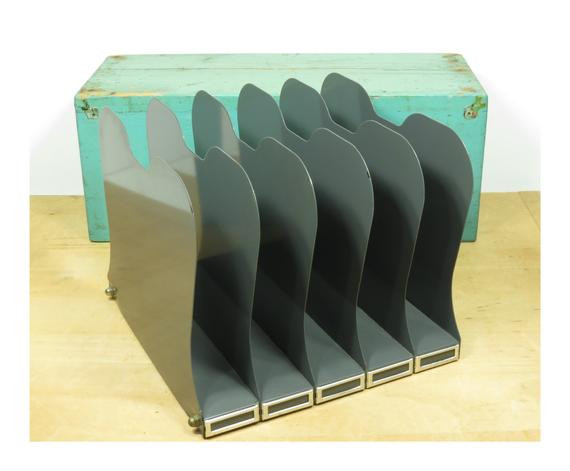 Vertical Desk Organizer
 Metal Industrial Desk File Gray Organizer 5 Vertical Slots