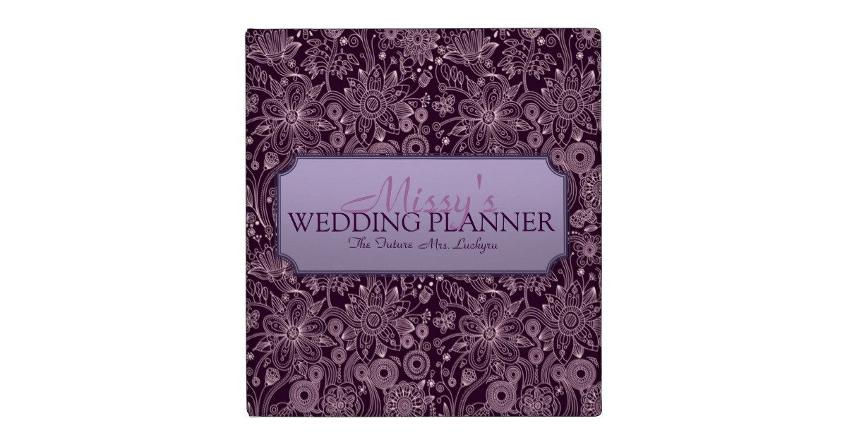 Wedding Organizer Binder
 Plum Floral Wedding Planner & Organizer 3 Ring Binder