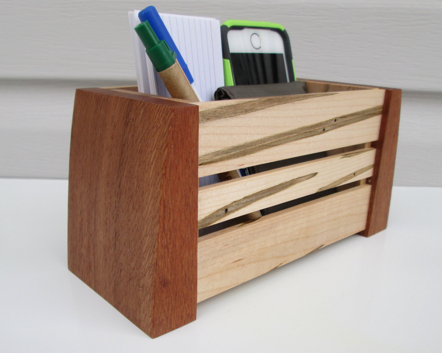 Wood Desk Organizer
 Desk Caddy Desk Organizer Wood Crate Storage Box by