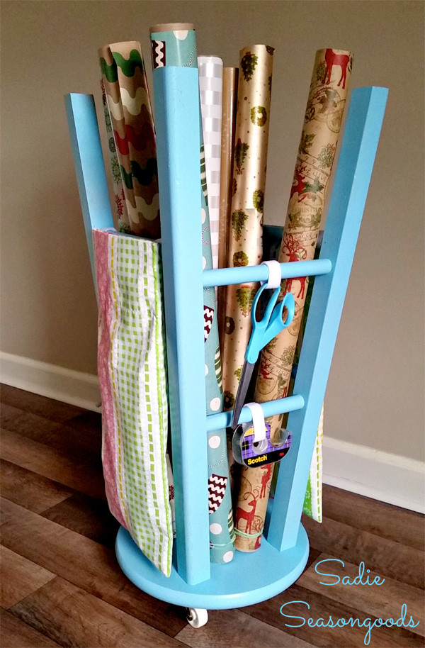 Wrapping Paper Organizer
 8 Practically Free Ways to DIY Your Old Stuff Into New Storage